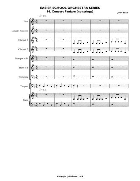 Concert Fanfare For School Orchestra No Strings Page 2