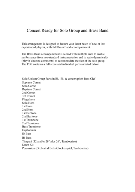 Concert Ready Solo Group Feature For Elementary Brass Players And Brass Band Page 2