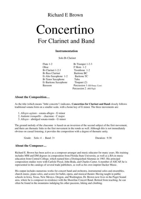 Concertino For Clarinet And Band Page 2