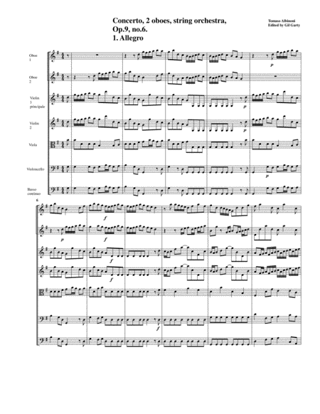 Concerto 2 Oboes String Orchestra Op 9 No 6 G Major Original Version Score And Parts Page 2