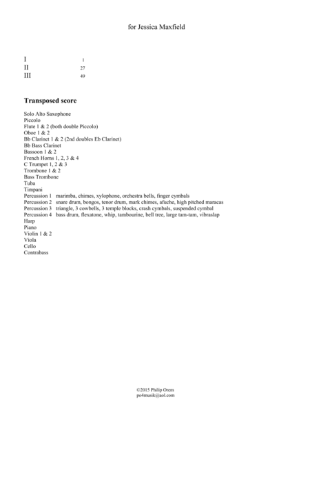 Concerto For Alto Saxophone And Orchestra Score And Parts Page 2