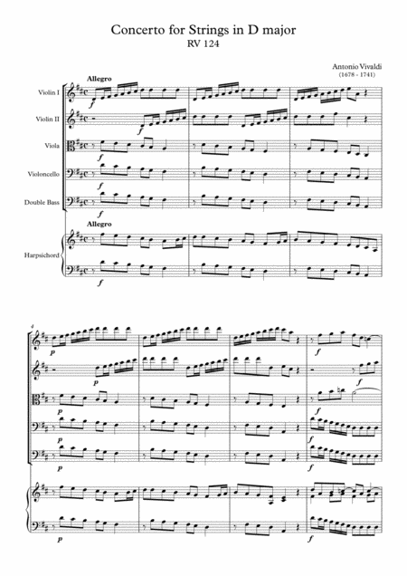 Concerto For Strings In D Major Rv 124 Page 2