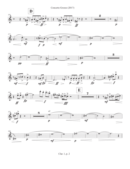Concerto Grosso 2017 For Chamber Orchestra Clarinet In Bb 1 Page 2