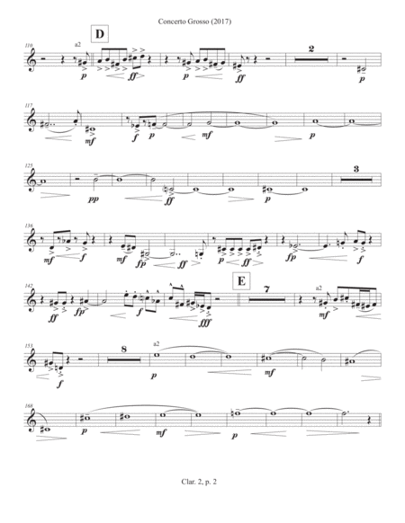 Concerto Grosso 2017 For Chamber Orchestra Clarinet In Bb 2 Page 2