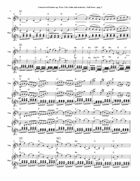 Concerto In B Minor Op 35 No 2 For Violin And Orchestra Part I Allegro Moderato By Oskar Rieding Arr For Violin And Or Easy G Clef Piano With Chords Page 2