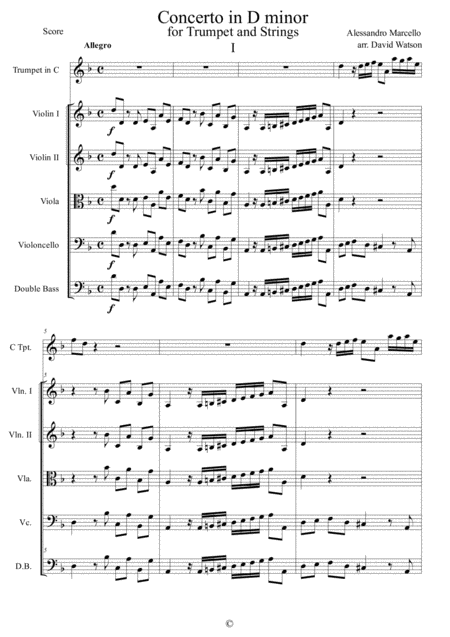 Concerto In D Minor For Trumpet And Strings Page 2