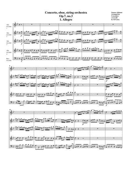 Concerto Op 7 No 3 Arrangement For 5 Recorders Page 2