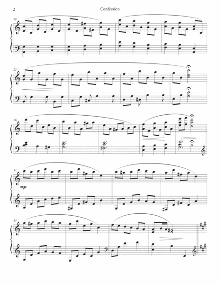 Confession Original Piano Composition Page 2