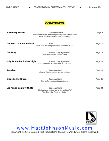 Contemporary Christian Collection The Contemporary Christian Music Of Matt Johnson Page 2