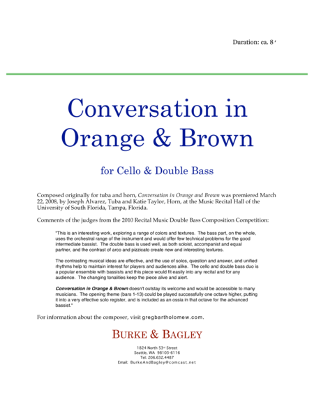 Conversation In Orange Brown For Cello Double Bass Page 2