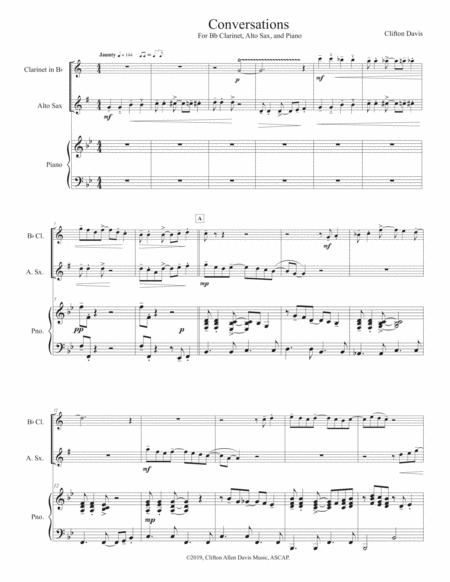 Conversations For Bb Clarinet Eb Alto Sax Piano Composed By Clifton Davis Page 2