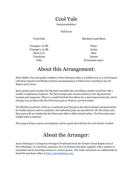 Cool Yule Bette Midler Vocal In D With Brass Quintet And Rhythm Section Accompaniment Page 2