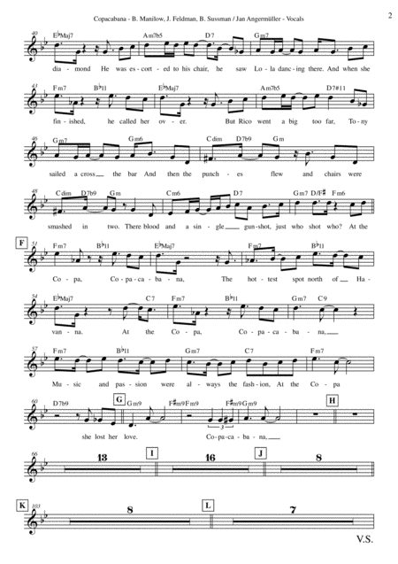 Copacabana At The Copa Vocal W Chords Transcription Of The Original Barry Manilow Recording Page 2