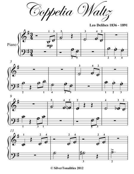 Coppelia Waltz Beginner Piano Sheet Music Page 2