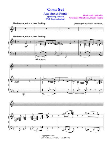 Cosa Sei With Improvisation For Alto Sax And Piano Video Page 2