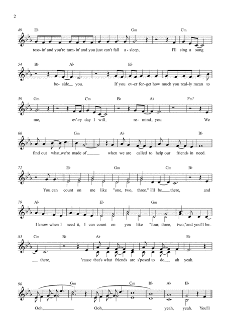 Count On Me Leadsheet For Singalongs Page 2