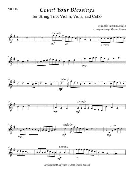 Count Your Blessings For String Trio Violin Viola And Cello Page 2