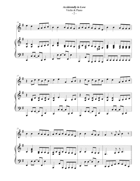Counting Crows Accidentally In Love For Violin Piano Page 2