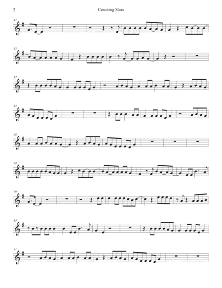 Counting Stars Clarinet Page 2