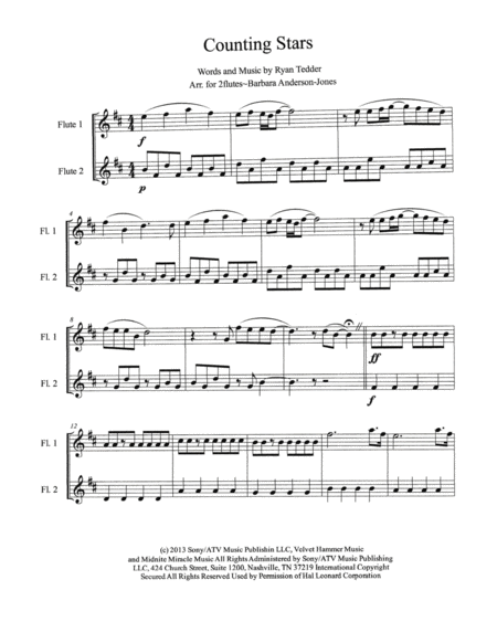 Counting Stars Flute Duet Page 2