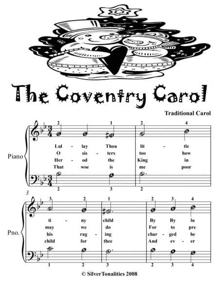 Coventry Carol Easy Piano Sheet Music Tadpole Edition Page 2