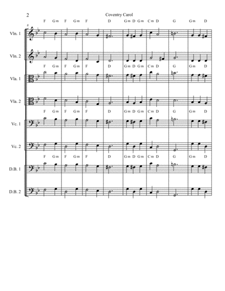 Coventry Carol For Strings Page 2