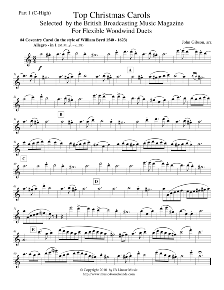 Coventry Carol For Woodwind Duet Page 2