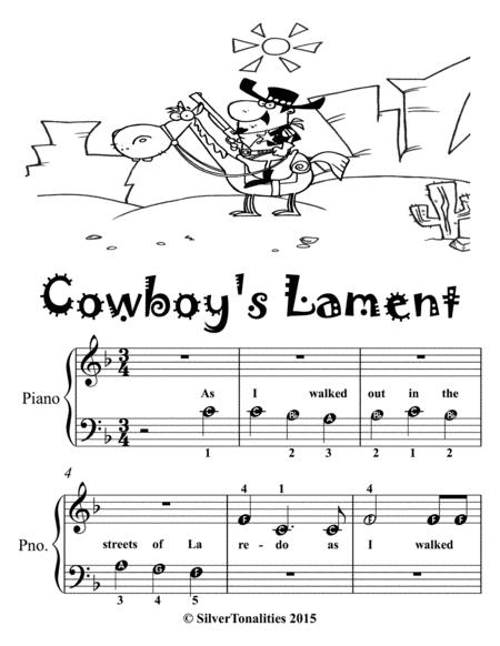 Cowboys Lament Beginner Piano Sheet Music Page 2