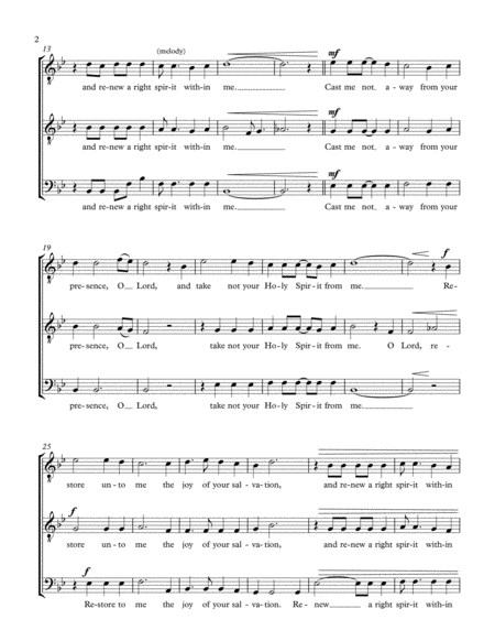 Create In Me A Clean Heart Ttb Or Tbb Choir A Cappella Page 2