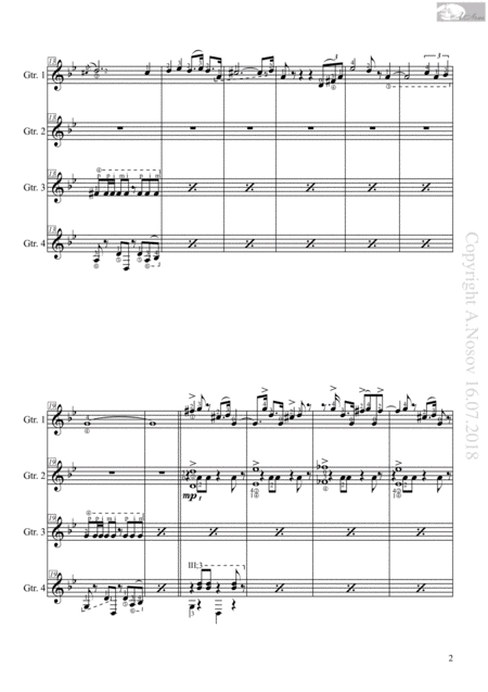 Crescendo Bruchmann Sheet Music For 4 Guitars Page 2