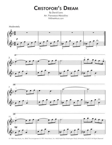 Cristoforis Dream Late Intermediate Piano Page 2