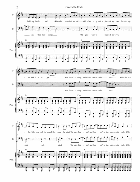 Crocodile Rock Duet For Tenor And Bass Solo Page 2