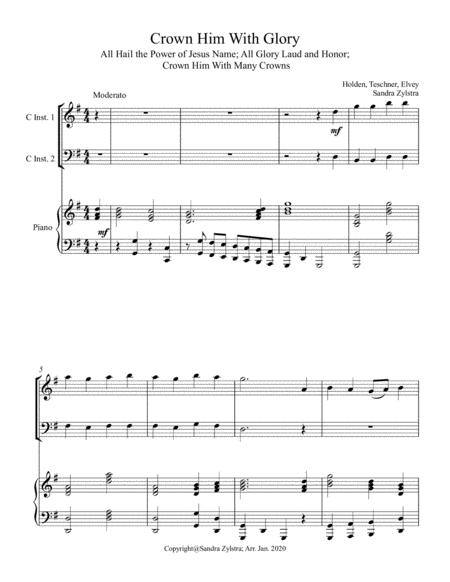 Crown Him With Glory Treble Bass C Instrument Duet Page 2