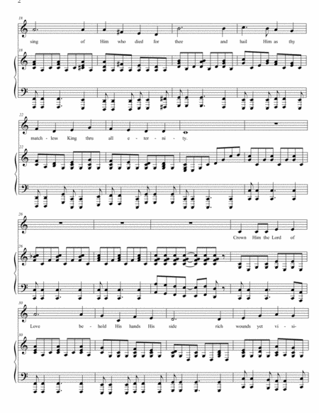 Crown Him With Many Crowns Medium Voice And Piano Page 2