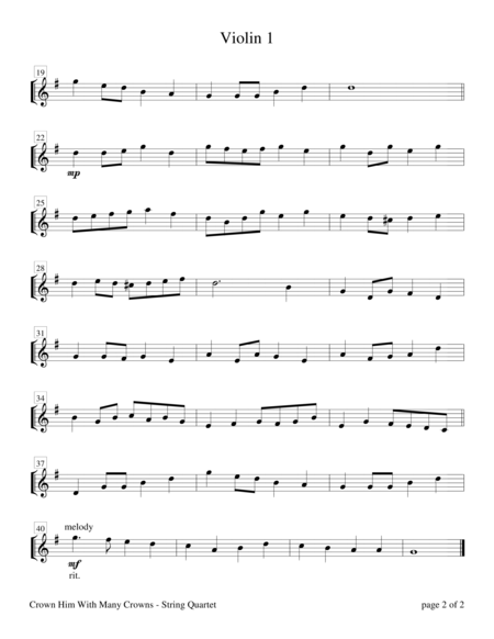Crown Him With Many Crowns String Quartet Page 2
