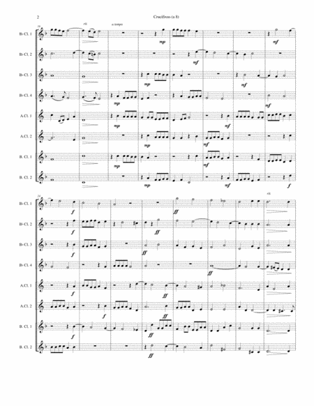 Crucifixus A 8 For Clarinet Octet Or Clarinet Choir In E Flat 4 Clarinets 2 Alto Clarinets And 2 Bass Clarinets Page 2