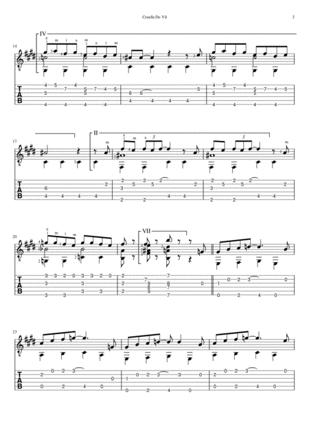 Cruella De Vil Standard Notation And Tab Page 2