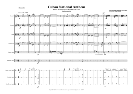 Cuban National Anthem For String Orchestra Opt Percussion Mfao World National Anthem Series Page 2