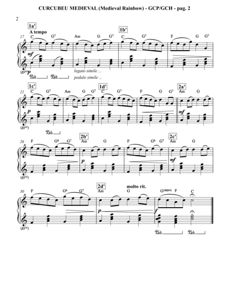 Curcubeu Medieval Medieval Rainbow Musical Miniature Variant For G Clef Piano Harp Gcp Gch Solo In C Major Page 2