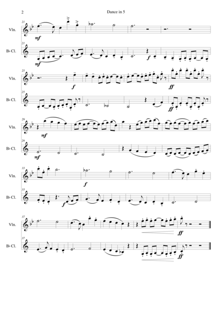 Dance In 5 For Violin And Clarinet Page 2