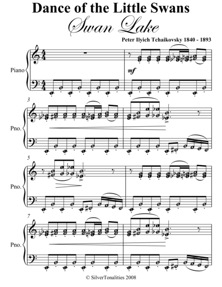 Dance Of The Little Swans Easy Intermediate Piano Sheet Music Page 2