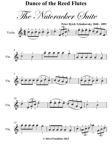 Dance Of The Reed Flutes Nutcracker Suite Easy Violin Sheet Music Page 2