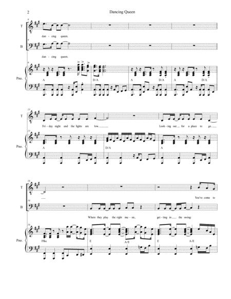 Dancing Queen Duet For Tenor And Bass Solo Page 2