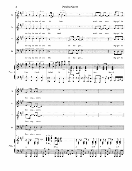 Dancing Queen For Satb Page 2