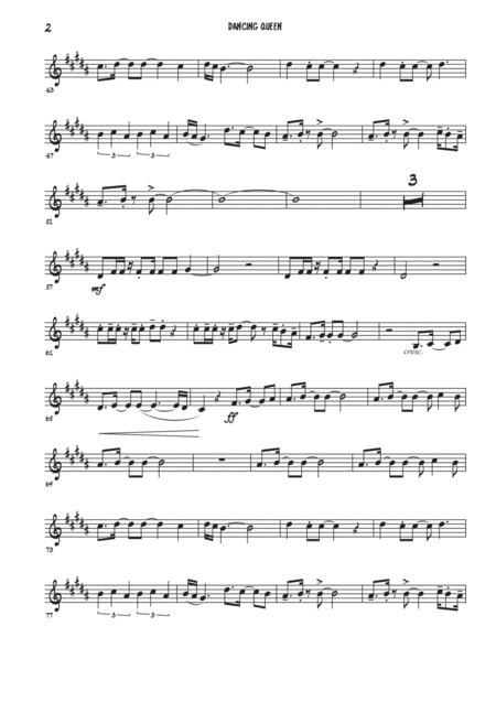 Dancing Queen Trombone Treble Clef Page 2