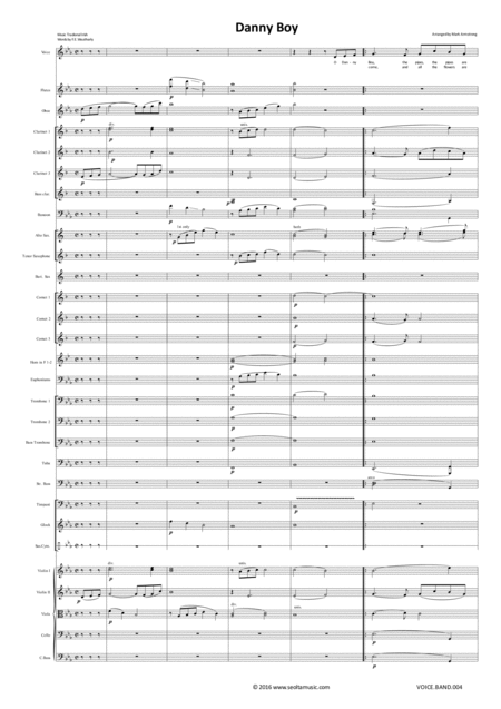 Danny Boy Arranged For High Voice And Concert Band With Optional Strings Page 2