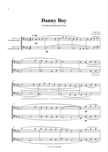 Danny Boy Duet For Trombone Page 2