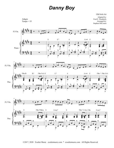 Danny Boy For Flute Or Violin Solo And Piano Page 2