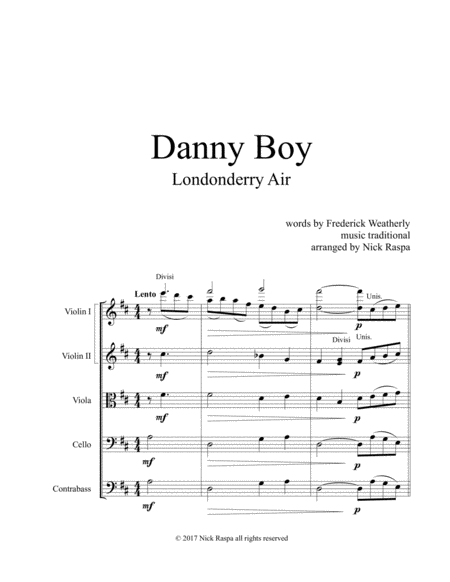 Danny Boy For String Orchestra Full Set Page 2