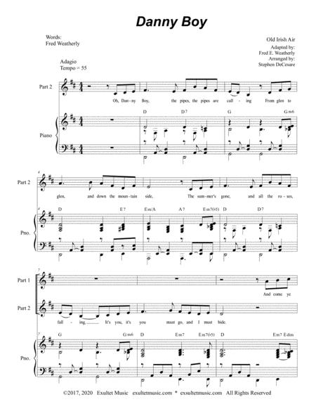 Danny Boy For Unison 2 Part Treble Page 2